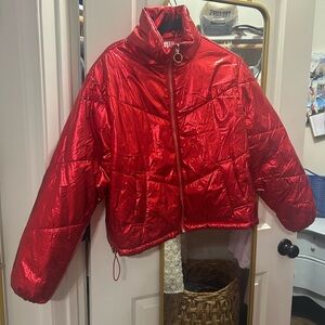 Red Puffer Jacket Gameday